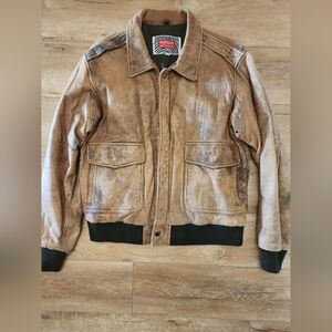 Vintage M Julian A2 BOMBER Military Wilsons Leather Jacket Distressed Men Sz 42